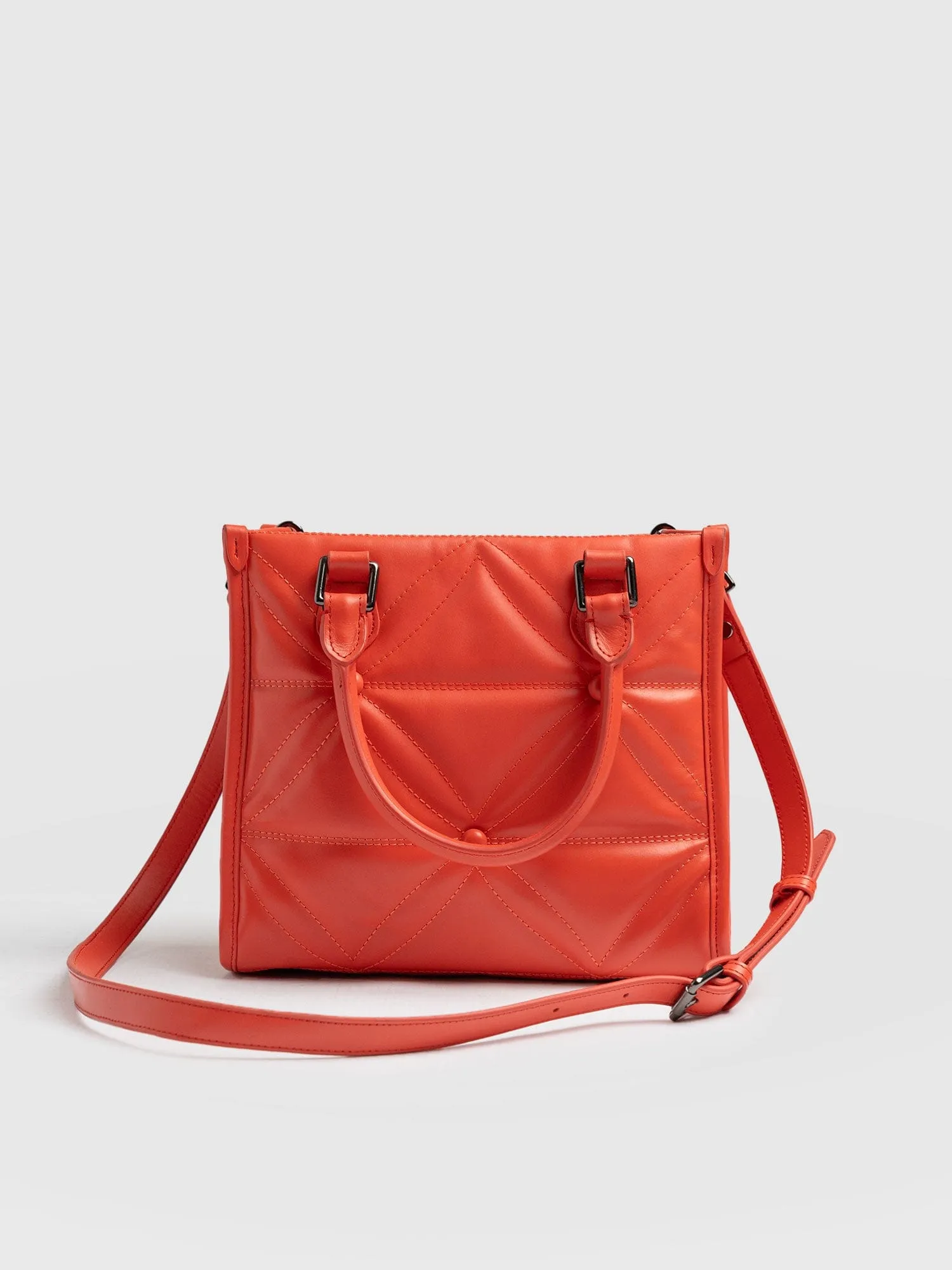 Quilted Mia Mini Tote Bag - Coral