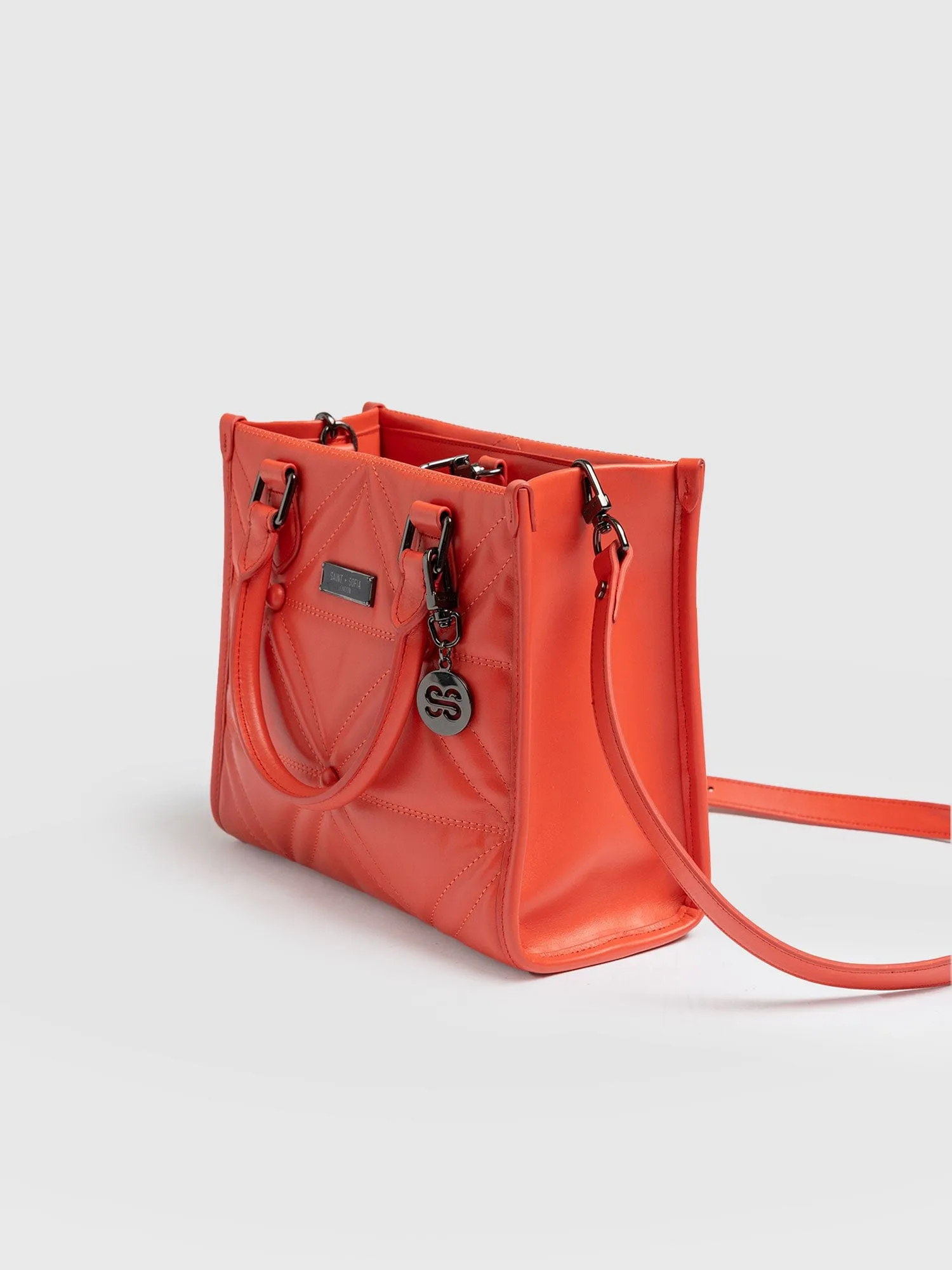 Quilted Mia Mini Tote Bag - Coral