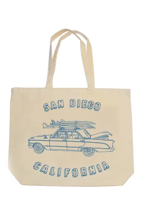 San Diego Surf Car Jumbo Tote Bag