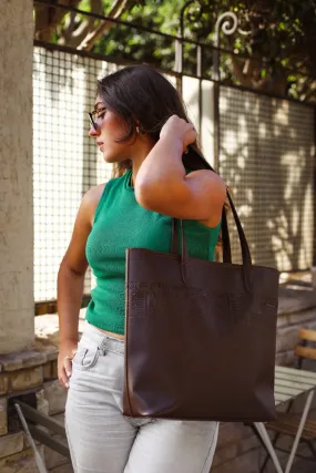 The Mayan Leather Tote Brown