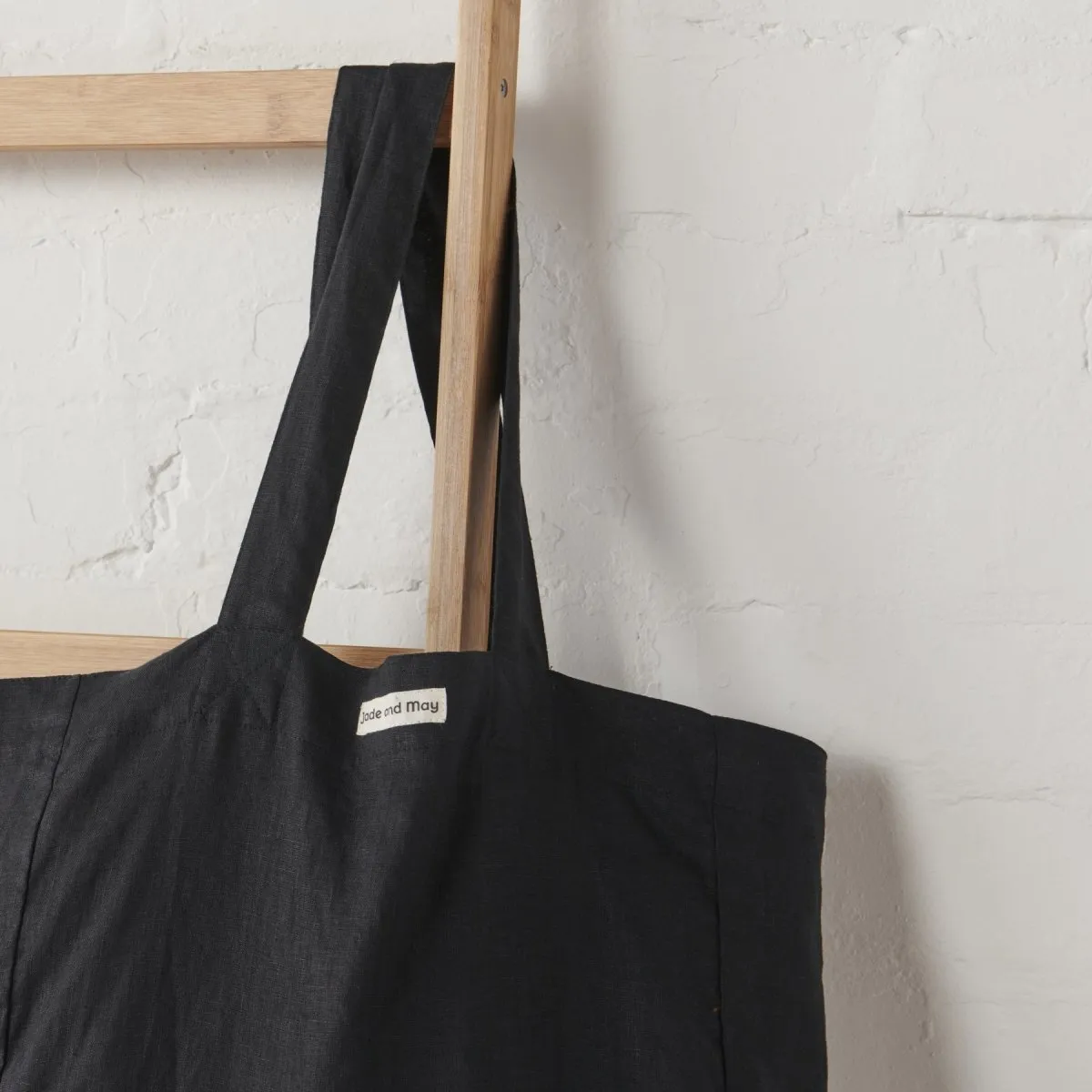 Tote Bag - Black Linen