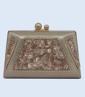 WB2503-GOLDEN-Women Snazzy Clutch