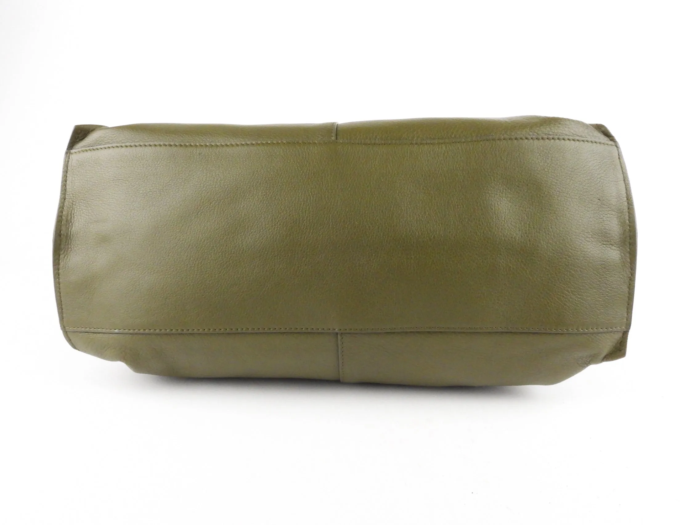 Yves Saint Laurent Khaki Green Leather Hobo Bag